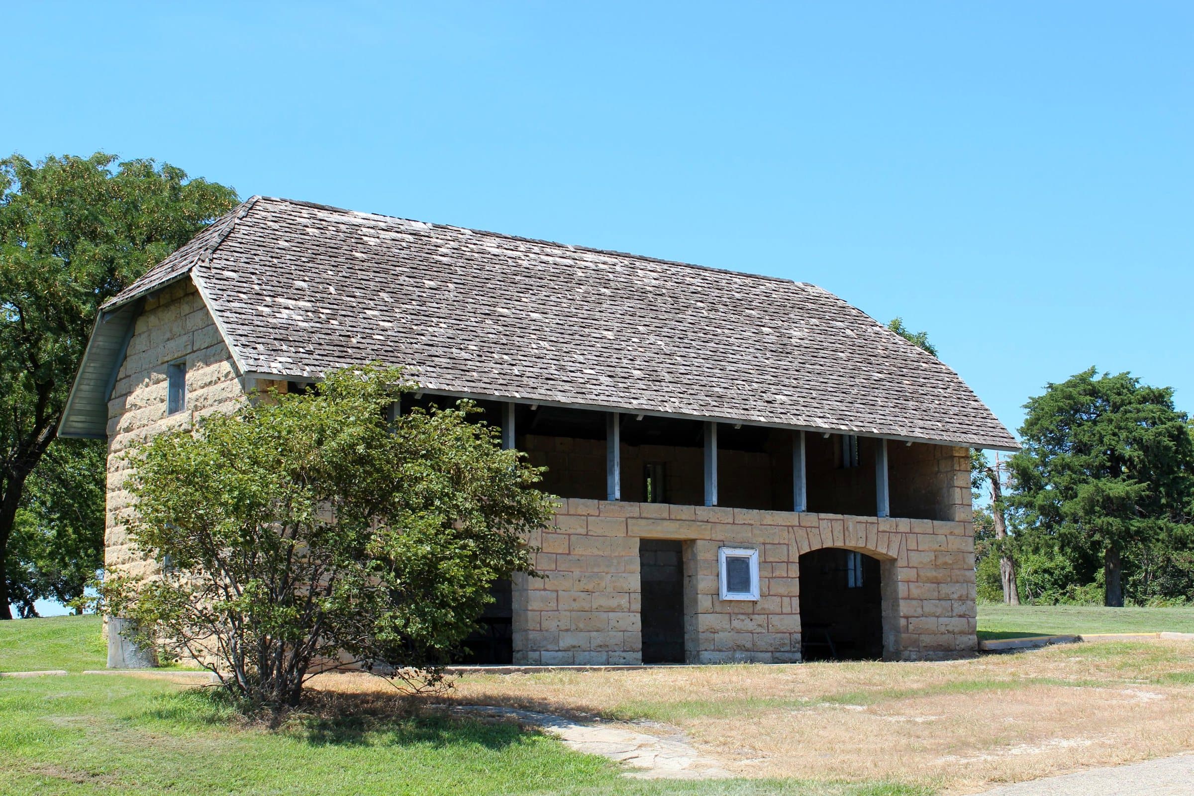 The historic native-limestone barn
