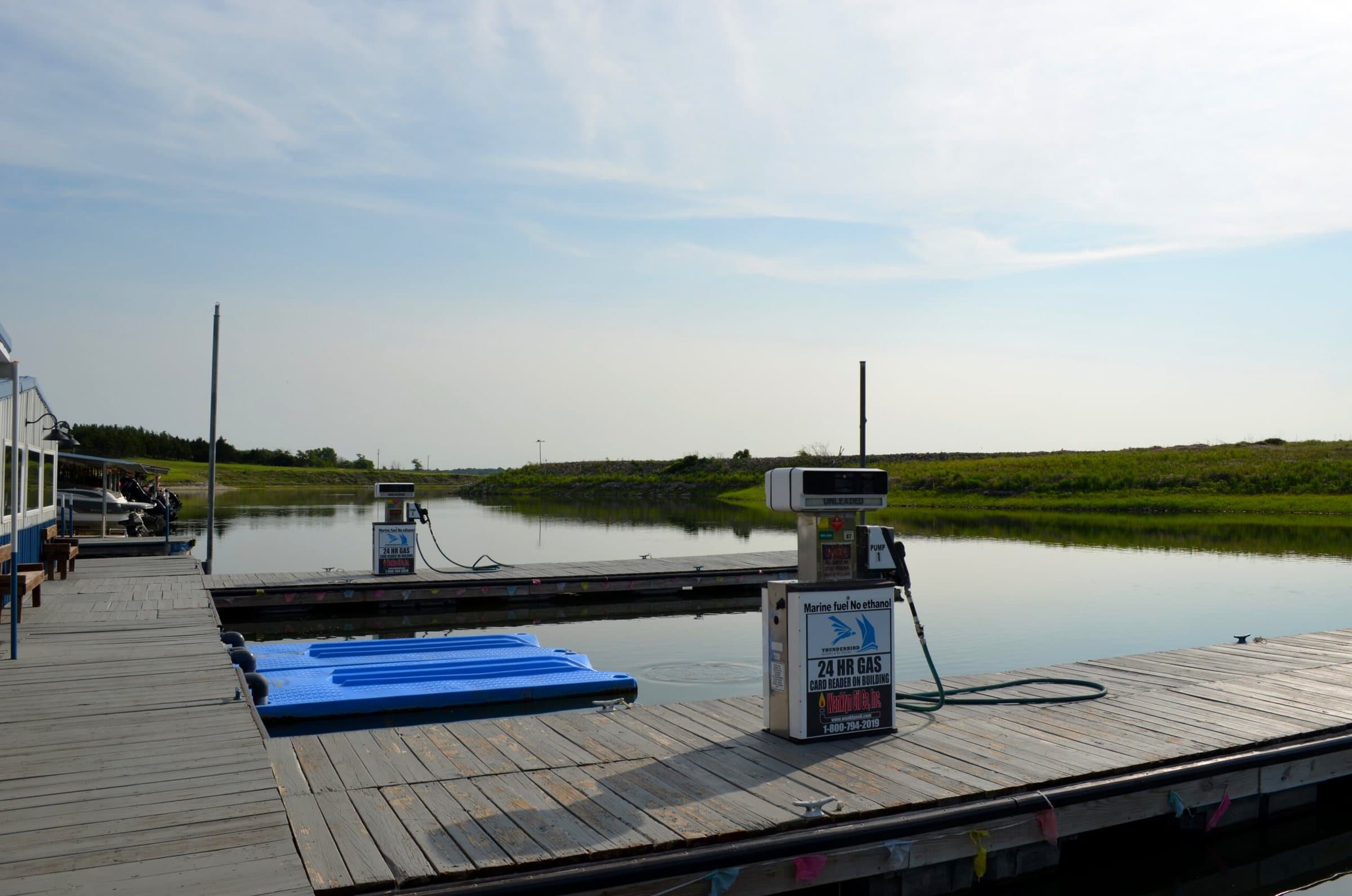 Fuel pump on the marina dock