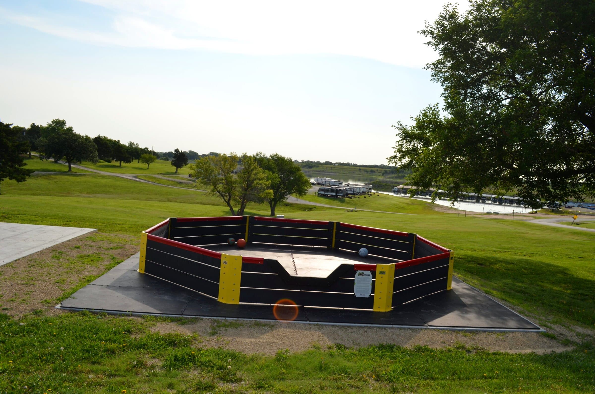 Gaga ball pit at the playground
