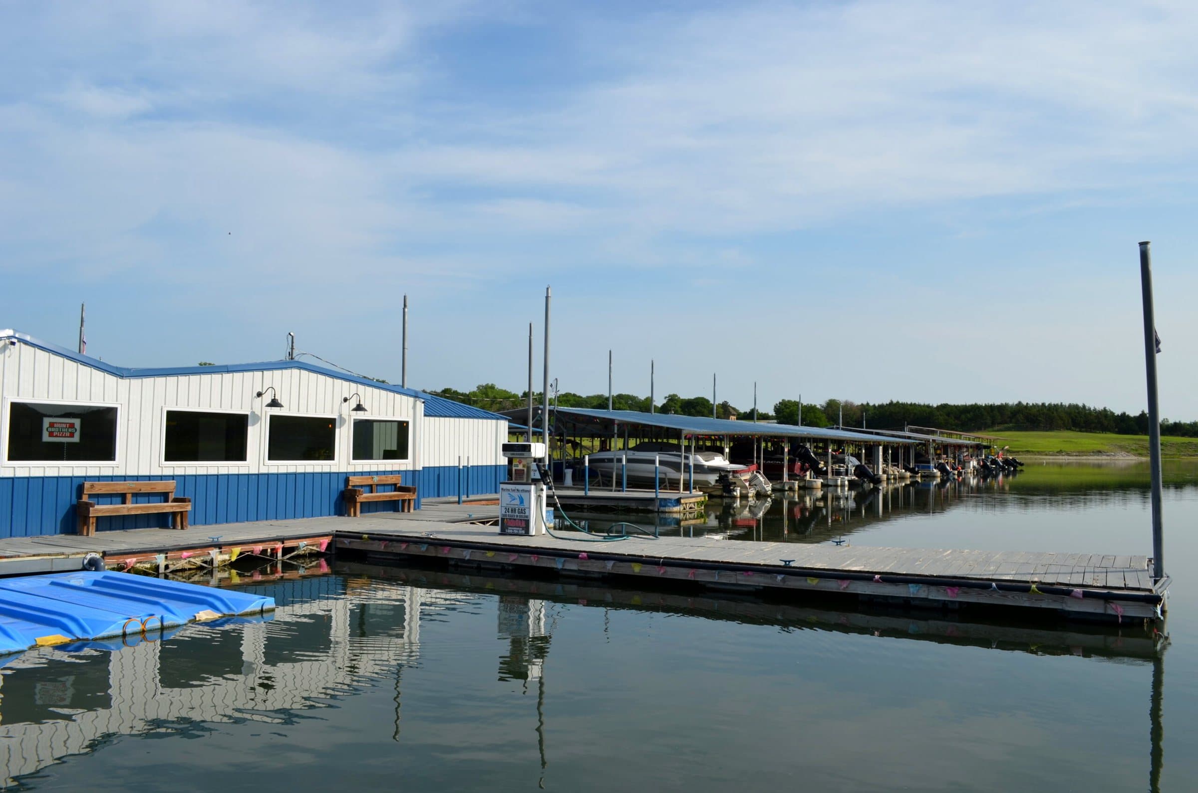 Floating jet-ski ports at the fuel dock